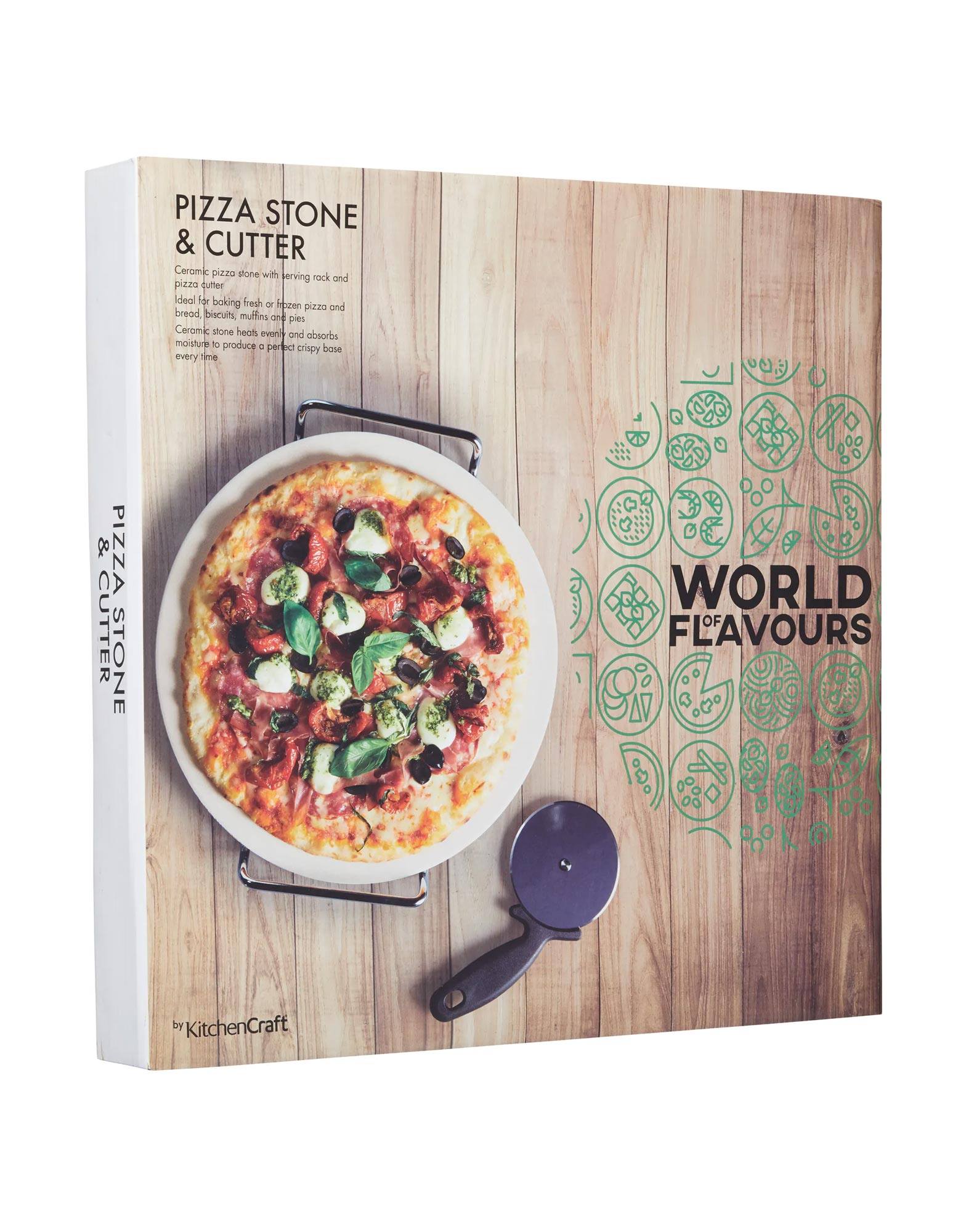 Pizza Stone, Stand and Pizza Cutter Set - Image 3