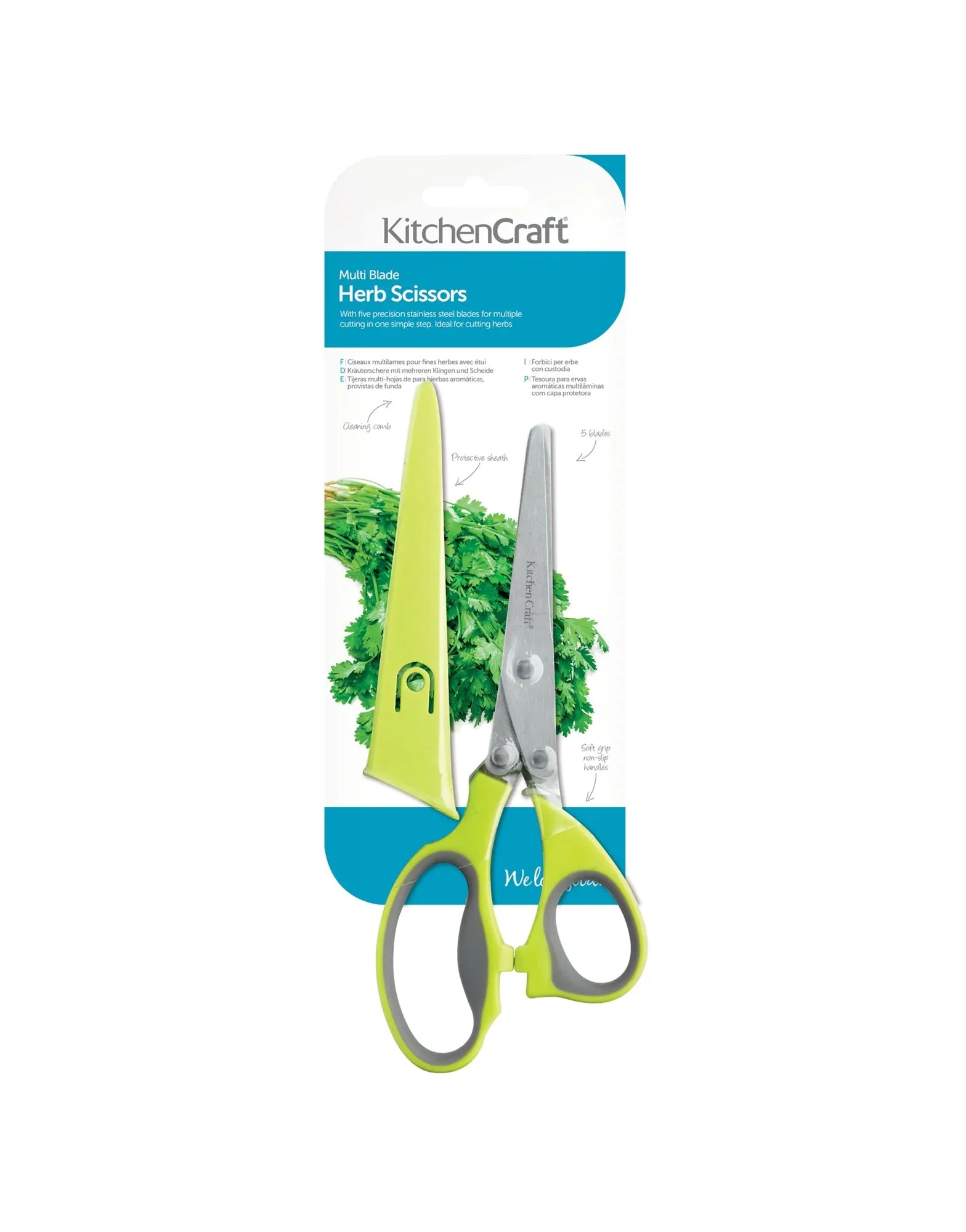 Multi-Bladed Herb Scissors 19cm with Sheath - Image 3