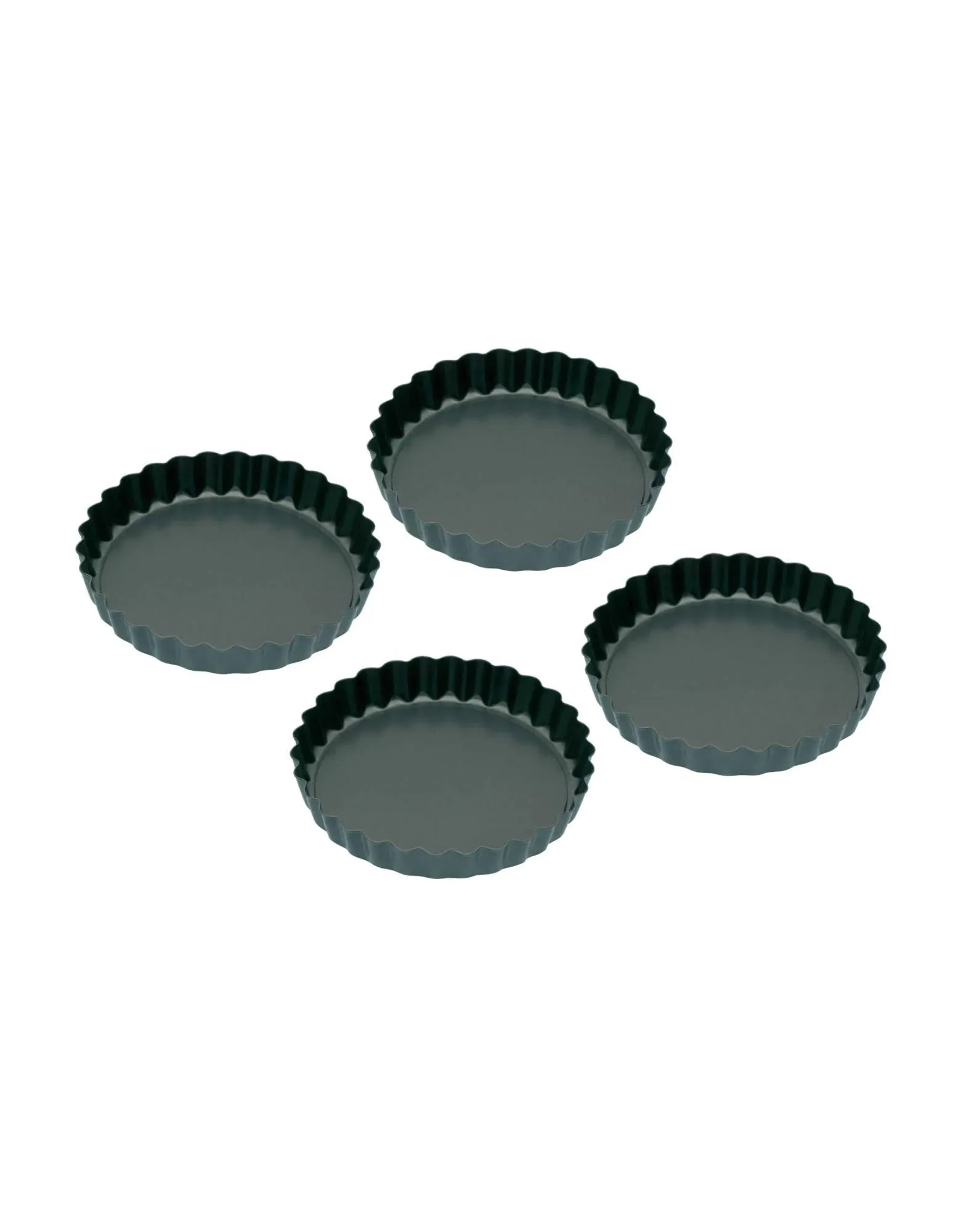 Non-Stick Mini Fluted Flan/Tart Tins, Set of Four