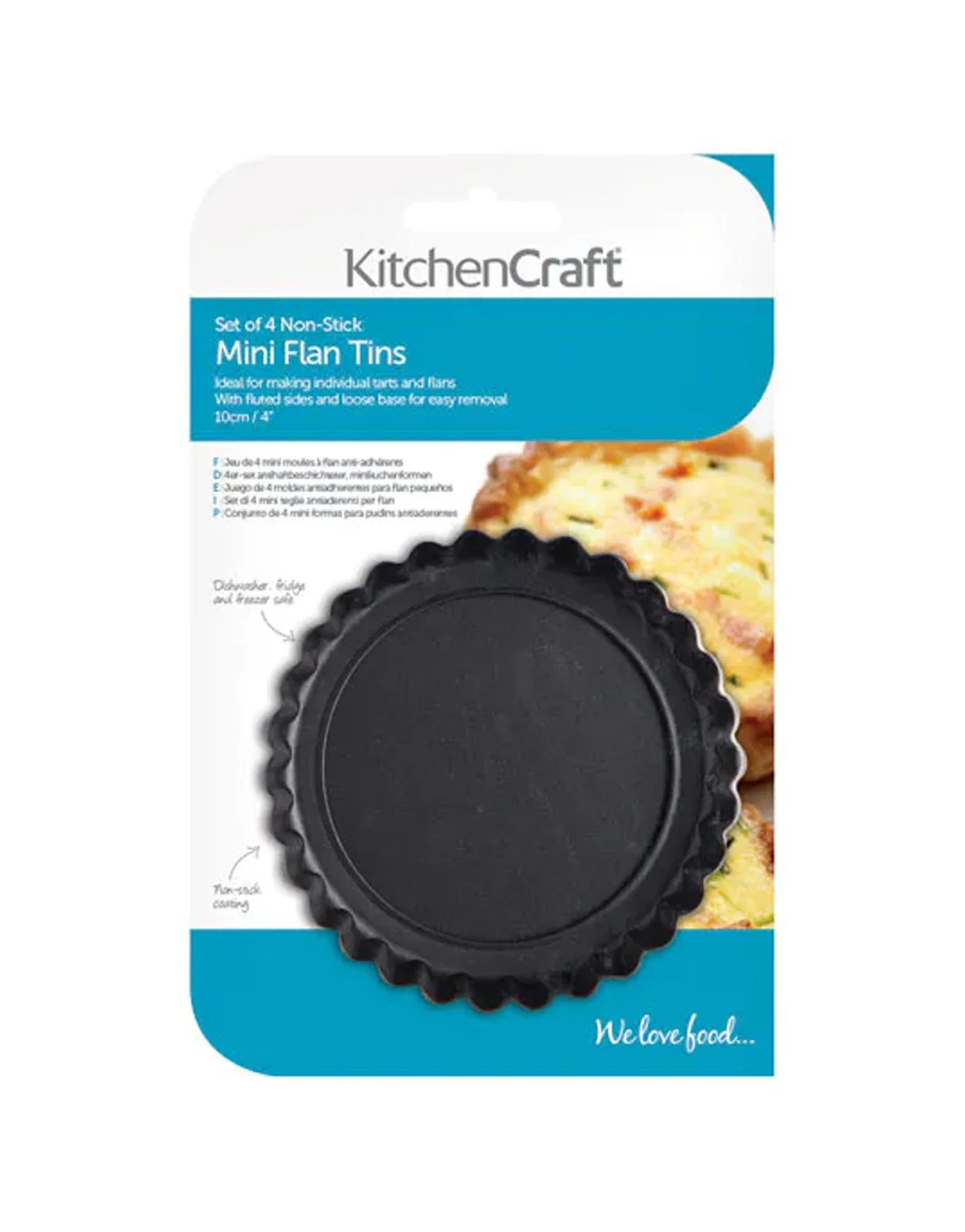 Non-Stick Mini Fluted Flan/Tart Tins, Set of Four - Image 2