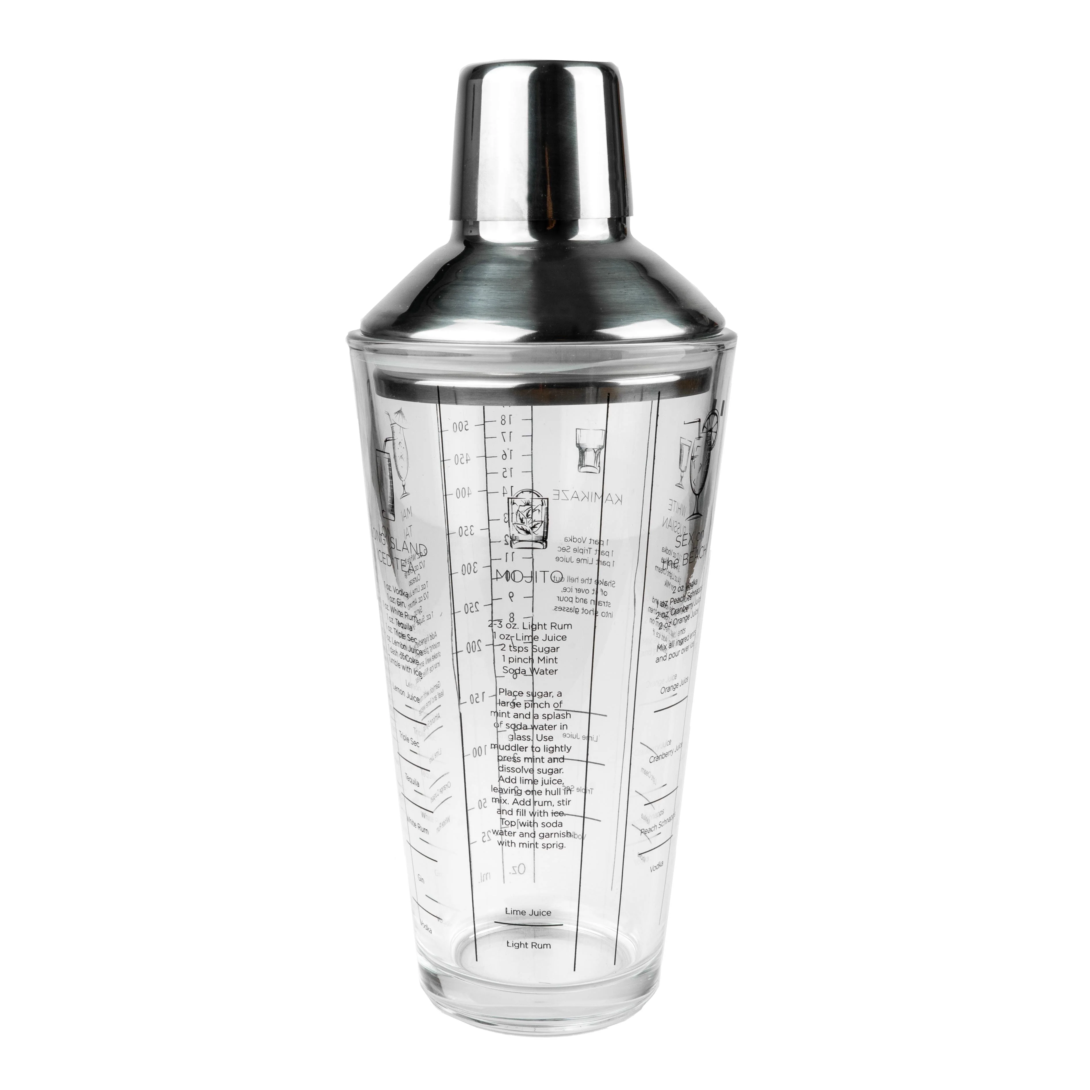 Season 4 Piece Stainless Steel and Glass Cocktail Set - Image 2