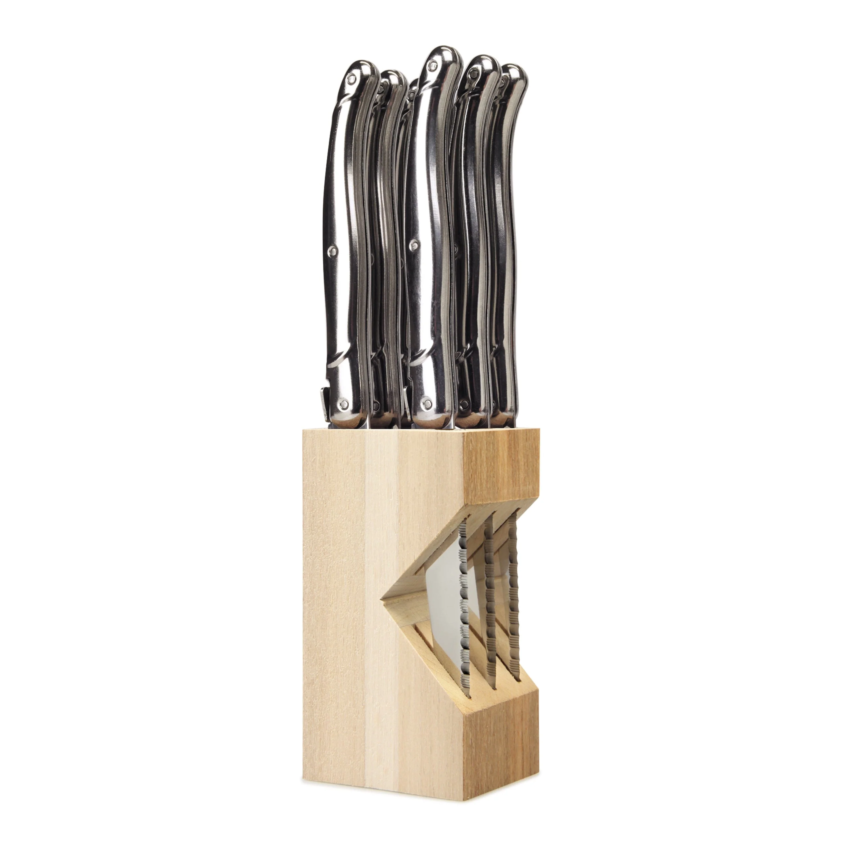 Laguiole Six Steak Knife Set in Block - Image 3